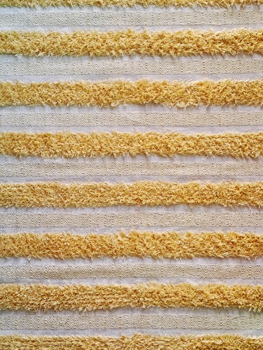 Hand made pure cotton Boho rug - Beige Stripes