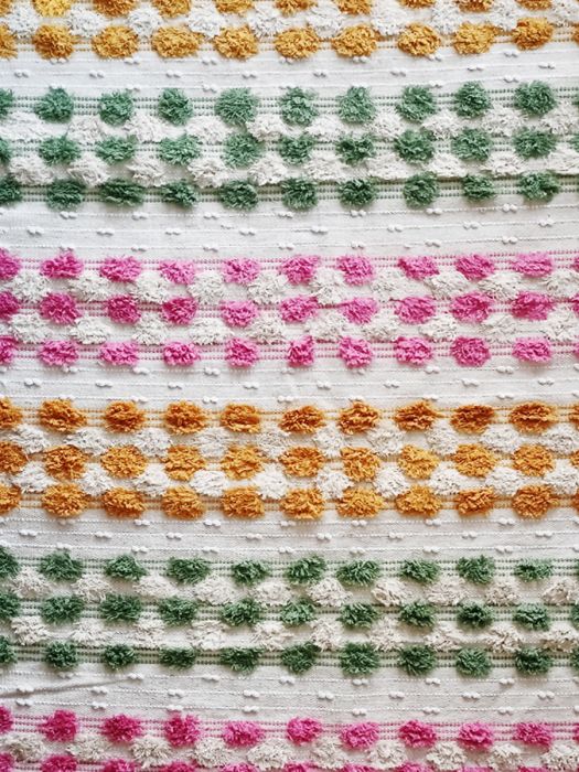 Hand made pure cotton Boho rug - Multicolour Dots