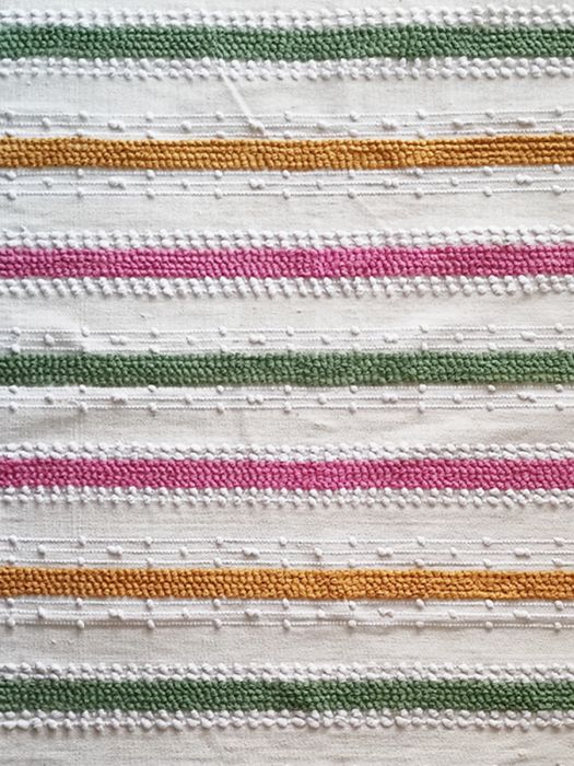 Hand made pure cotton Boho rug - Multicolour Stripes & Dots