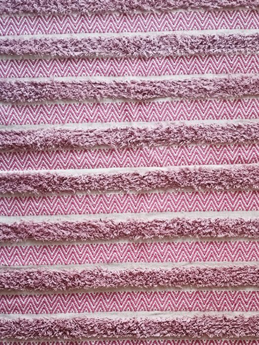 Hand made pure cotton Boho rug - Lavender Waves & Stripes