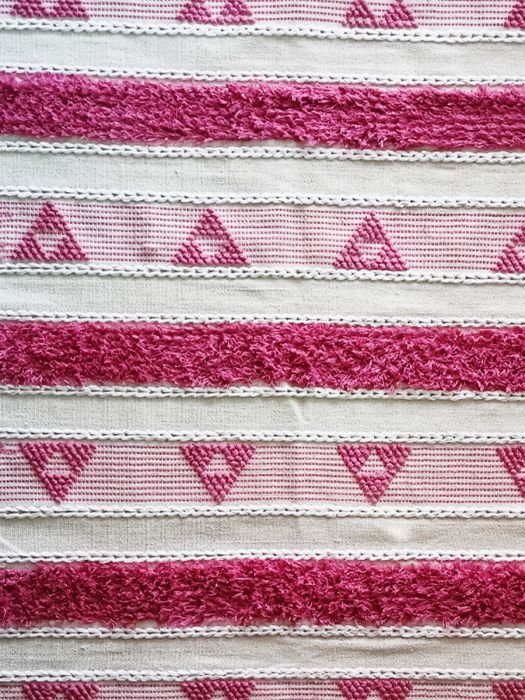 Hand made pure cotton Boho rug - Lavender Triangle Triad