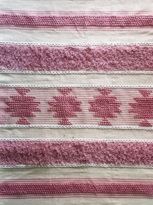 Hand made pure cotton Boho rug - Lavender Field