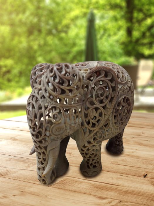 Intricately handcrafted decorative elephant