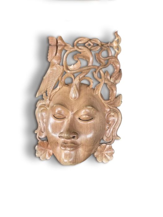 Hand carved wooden wall decor of Oriental Princess