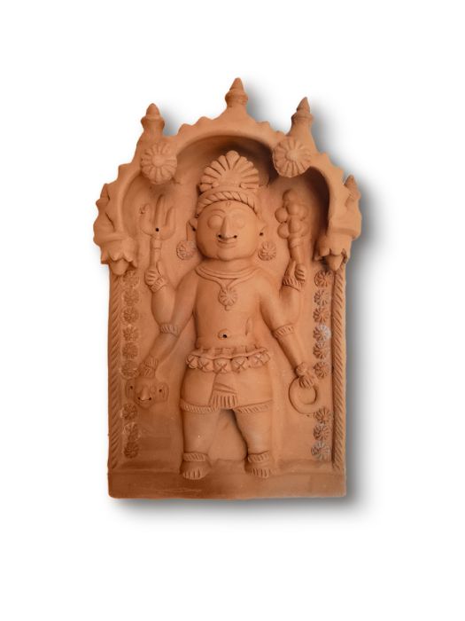Handmade terracotta wall decor of Shiva - The Destroyer in the Hindu Trinity