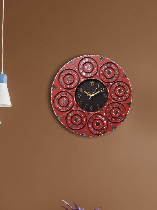 Handmade Lippan Art Wall Clock with Circles