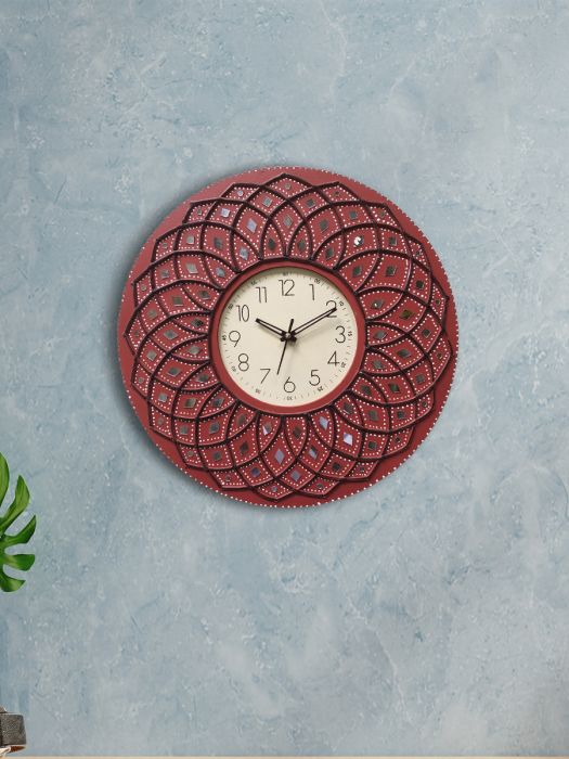 Handmade Lippan Art Wall Clock with petals