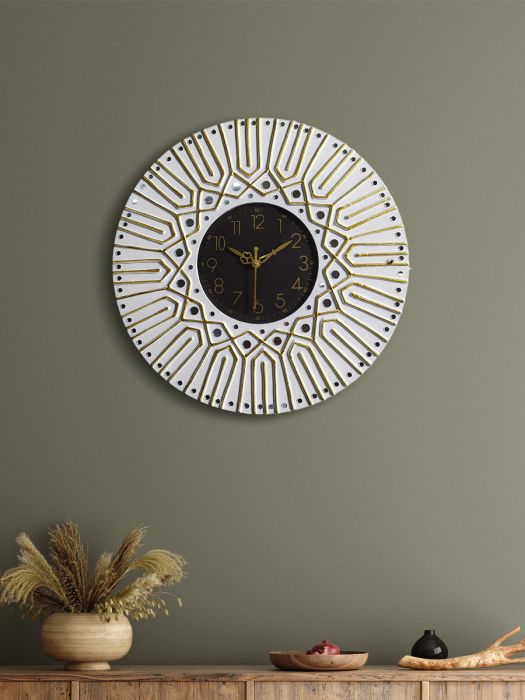 Handmade Lippan Art Wall Clock of Starlight