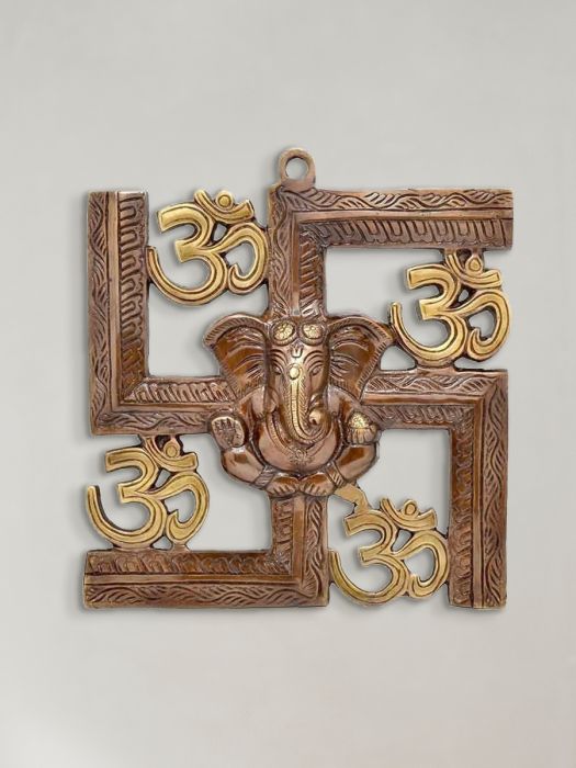 Handmade Swastika Symbol with Om & Ganesha Motiffs
