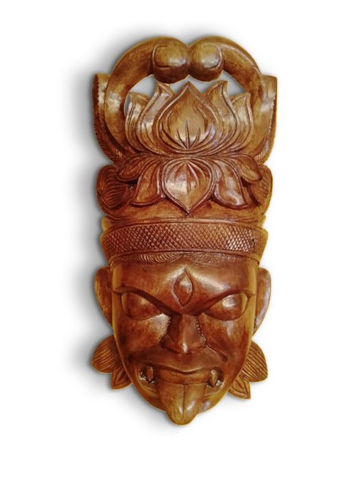 Hand carved wooden wall decor of Goddess Kali - Design 5