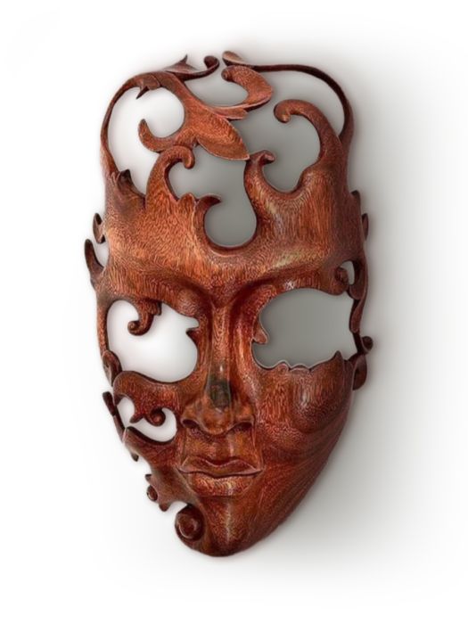 wooden mask wall decor